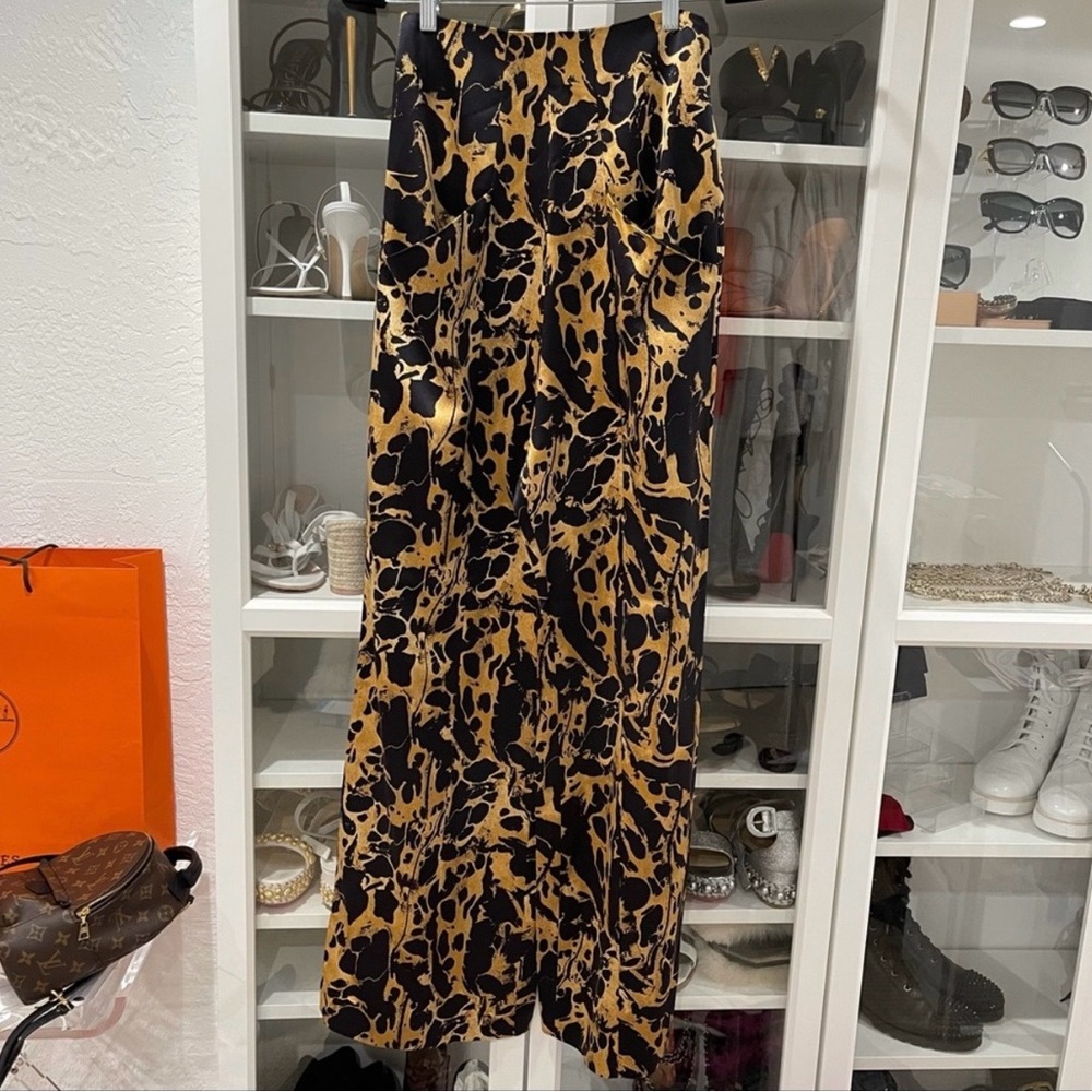 Thomas Wylde Wide Legs Pants - Gold & Black Marble - Picture 3 of 6